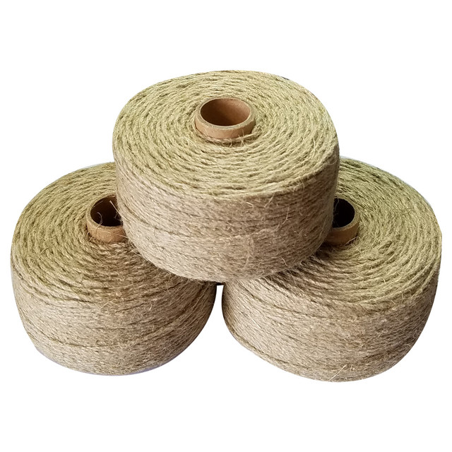100% Natural linen twine rope 100m/roll macrame cords 3pcs/lot for